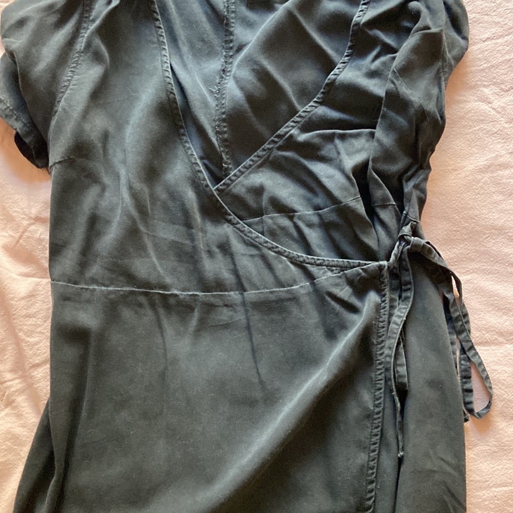 ASOS Design soft denim wrap smock dress - Picture 3 of 7